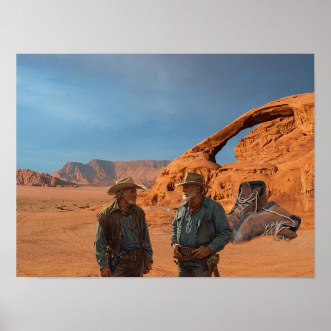 Gods Boots found in desert. Poster (Front)