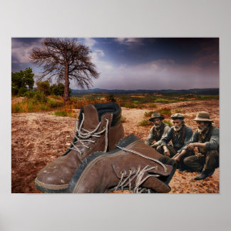 Gods Boots found in desert. Poster