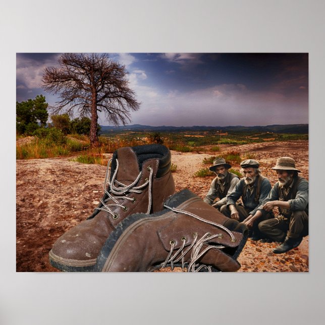 Gods Boots found in desert. Poster (Front)