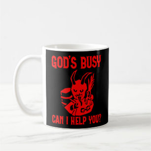 God's Busy Can I Help You Coffee Mug
