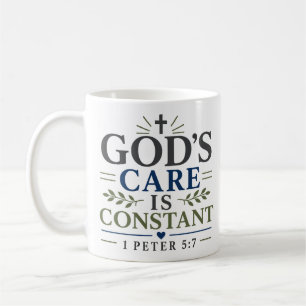 God's Care Is Constant Minimalist Christian Faith Coffee Mug