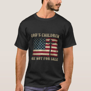 Gods Children Are Not For Sale American Flag Cross T-Shirt