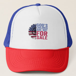 God's Children Are Not For Sale Patriotic Flower  Trucker Hat