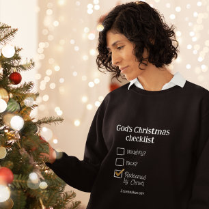 GOD'S CHRISTMAS CHECKLIST Christian Women's  Sweatshirt