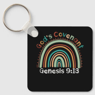 Gods Covenant Boho Rainbow Genesis 9 13 Christian  Key Ring