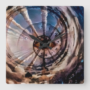 God's eye and spiral of time square wall clock