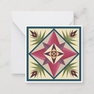 God's Eye Barn Quilt Flat Notecard