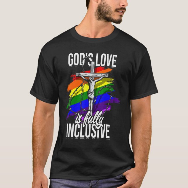 God's Faith Cross Lgbt Pride  Gay Christians T-Shirt (Front)