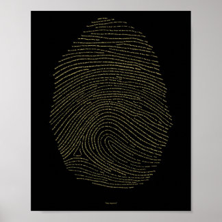 God's Fingerprint - Gold On Black Poster