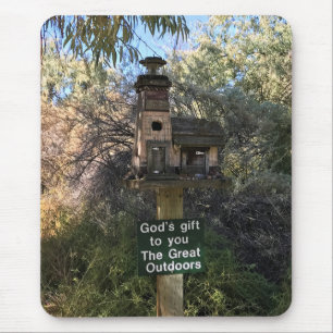 God's Gift, Great Outdoors, Funny Sign Mouse Pad