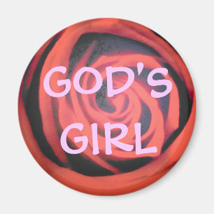God's Girl Red Rose Magnet