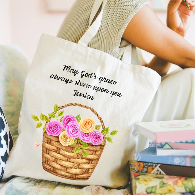 God's Grace Tote Bag (Personalize this God's Grace tote bag with the name of someone special. )