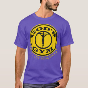 GODS GYM RELIGION T SHIRT Christ Jesus Church Tee 