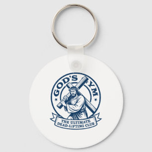 Gods Gym Ultimate Dead-lifting Club, Easter Jesus Key Ring