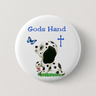 Gods hand 6 cm round badge