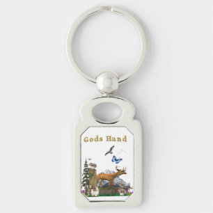 Gods hand art key ring