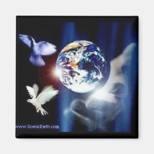 God's Hand Whole World in His Hand Magnet Art