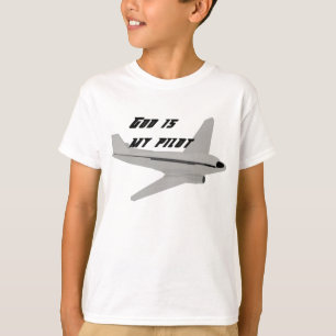 God's Is My Pilot (gray airplane) T-Shirt