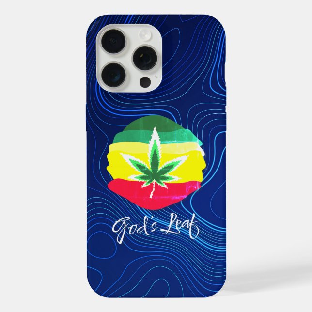 God's Leaf - Funky Blue Edition  iPhone Case (Back)