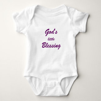 "God's little Blessing" quote in dark purple  Baby Bodysuit