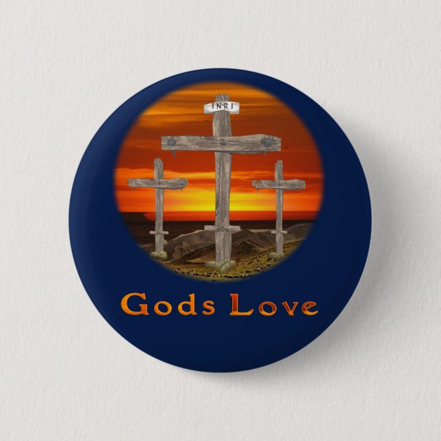 Gods Love 6 Cm Round Badge (Front)