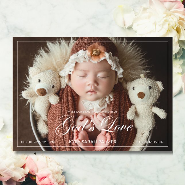 God's Love Birth Announcement Card (Creator Uploaded)