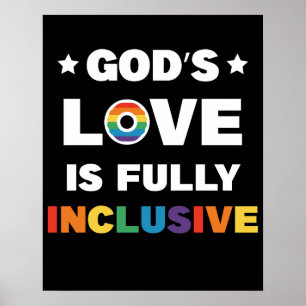God's Love Is Fully Inclusive Gay LGBT Pride Month Poster