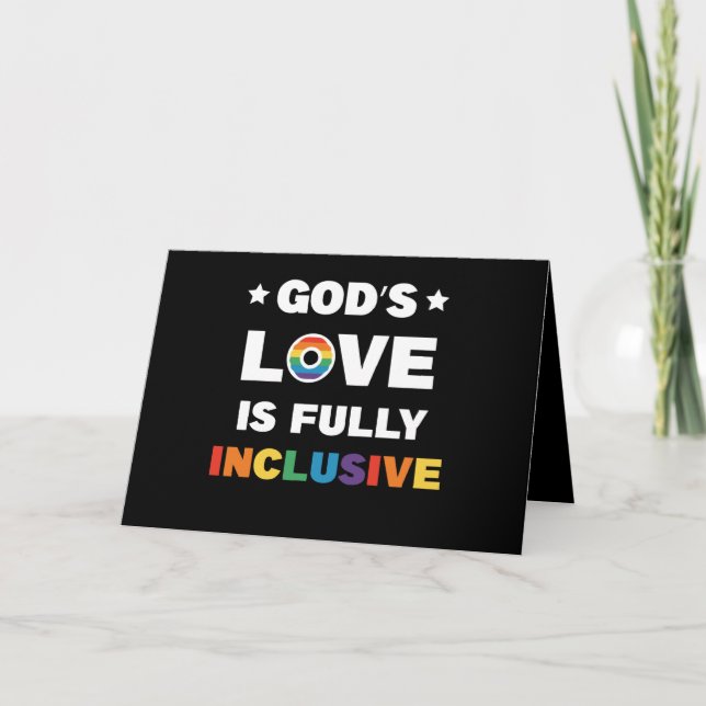 God's Love Is Fully Inclusive Gay LGBT Pride Month Thank You Card (Front)