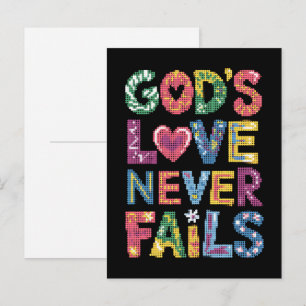 God's Love Never Fails Colourful Geometric Postcard