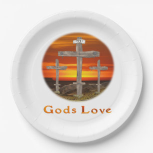 Gods Love Paper Plate