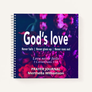 GODS LOVE Personalised Floral Prayer Journal