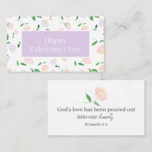 God's Love Valentine Purple Floral Scripture Card