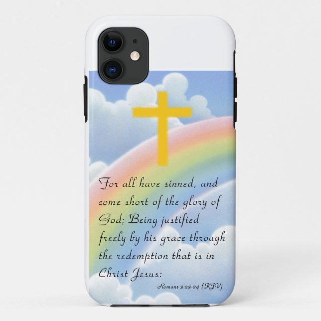 God's Love with Gold_Colored Cross iPhone Case (Back)