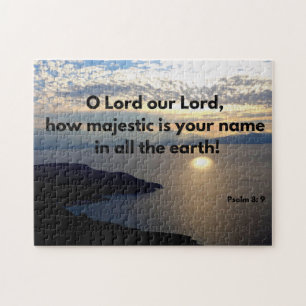 God's Name Is Majestic Psalm 8 Bible Verse Jigsaw Puzzle
