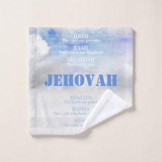 God's Names JIREH SHALOM RAPHA Wash Cloth