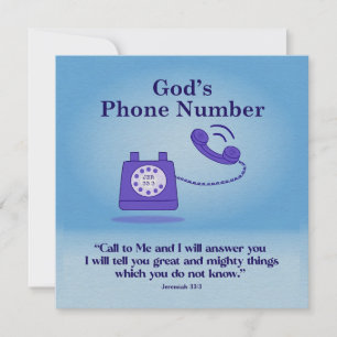 God's Phone Number Jeremiah 33:3 Card