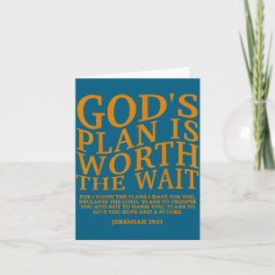God's Plan Worth Wait Christian Bible Verse Card