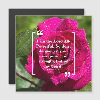 God's Power: Holy Spirit Pink Rose Magnet Card
