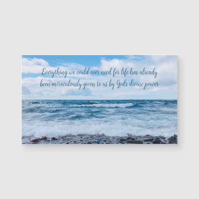 God's Power Inspirational Beach Photography Magnet (Front)