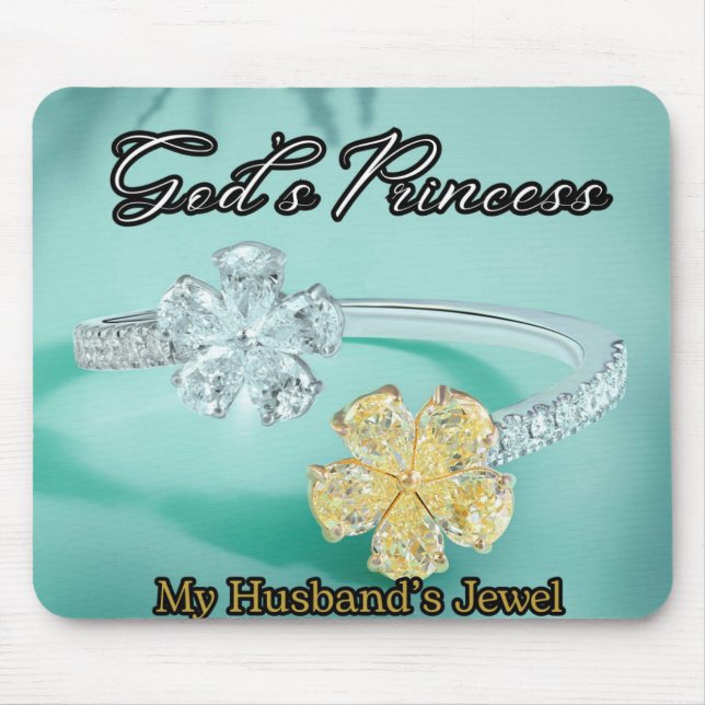 God's Princess Bling Light Turquoise Mouse Pad (Front)