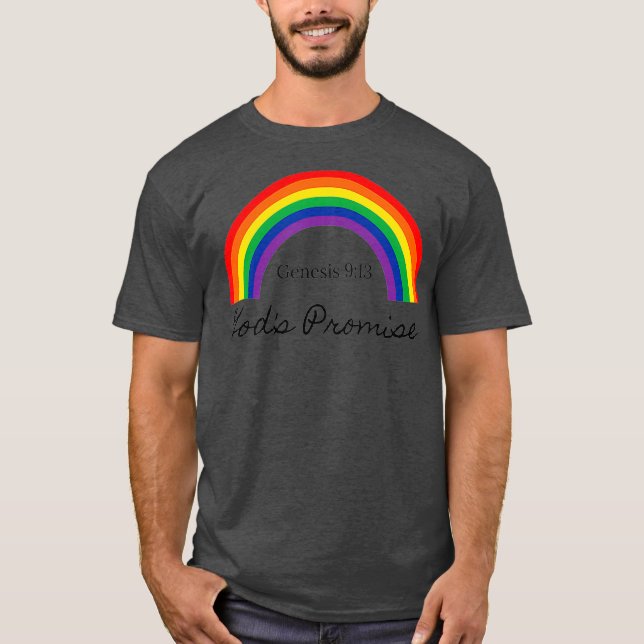 Gods Promise Genesis 913 Christian Rainbow T-Shirt (Front)