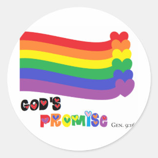 God's Promise Rainbow Classic Round Sticker