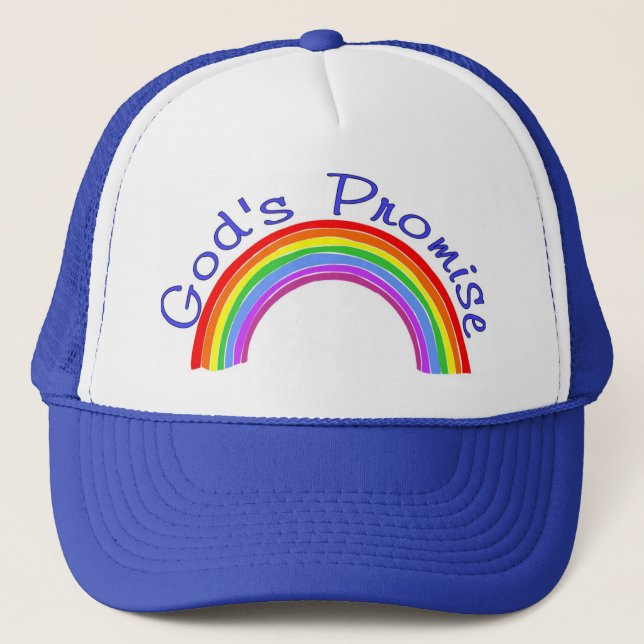 God's promise with rainbow Christian Trucker Hat (Front)