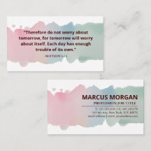 God's Promises Watercolor Scripture - Matthew 6:34