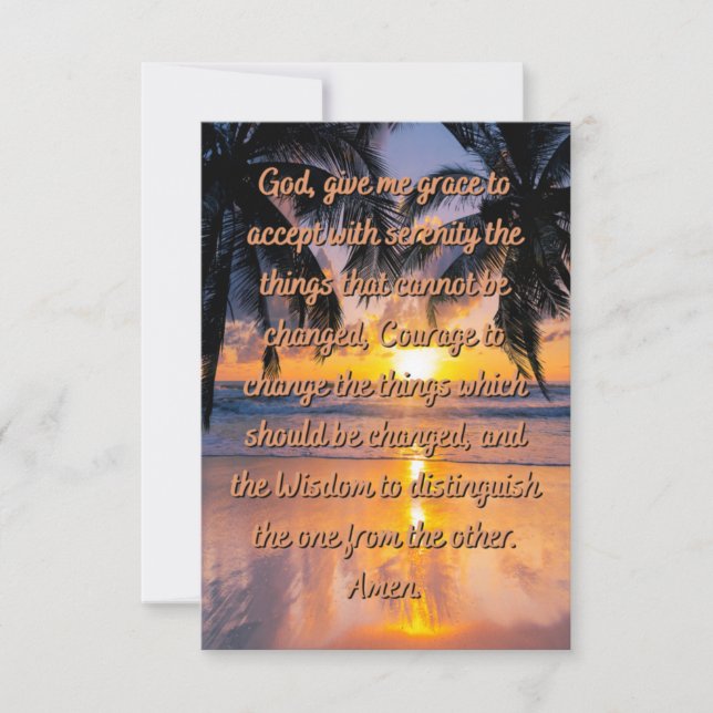 God's Serenity Prayer Flat Greeting Card (Front)