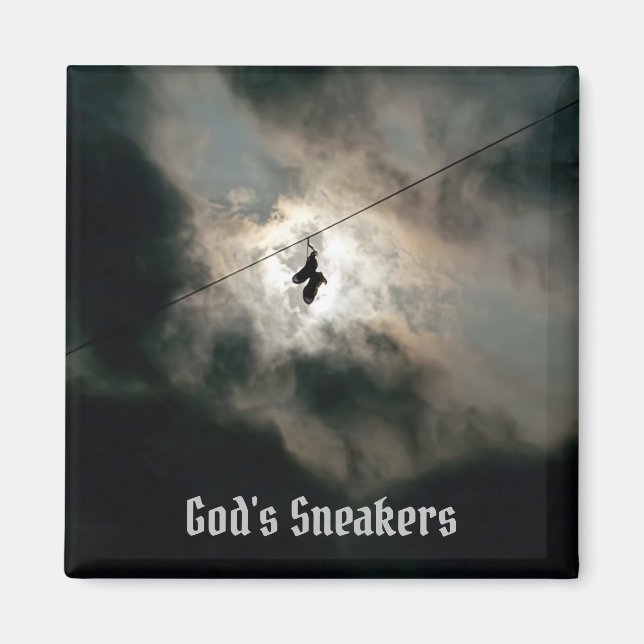 God's Sneakers Text Magnet (Front)