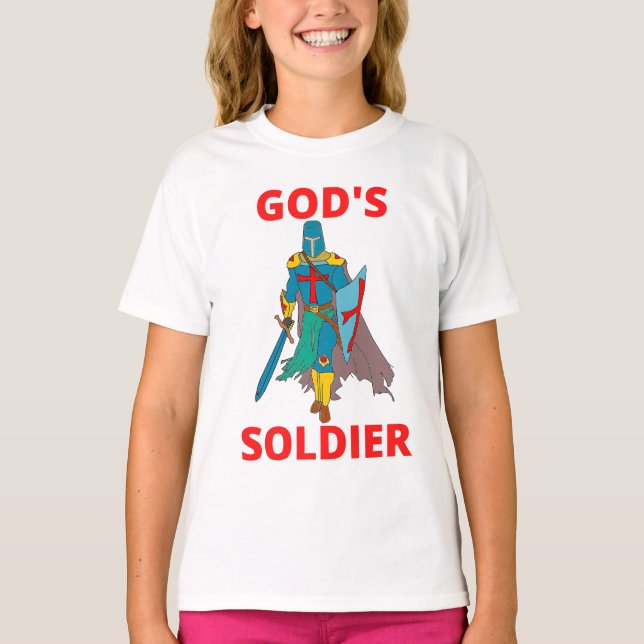 God's Soldier In Arms Girl's T-Shirt (Front)