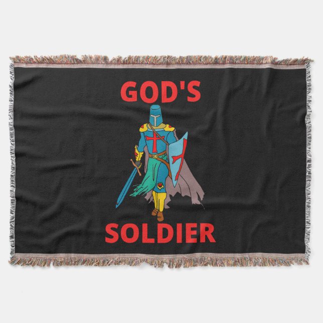 God's Soldier In Arms Throw Blanket (Front)