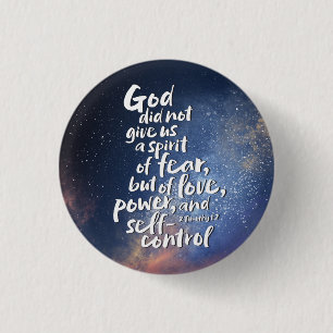 GOD's Spirit of Love NO FEAR Bible Verse Christian 3 Cm Round Badge