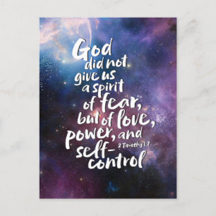 GOD's Spirit of Love - NO FEAR - POWER Bible Verse Holiday Postcard
